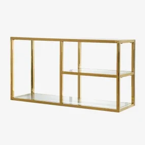 Wandplank Van Glas En Staal Amelia Goud - Sklum