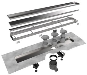 Easy Drain Multi TAF afvoergoot enkele plaat 80cm met Zero design rooster RVS edmtaf800