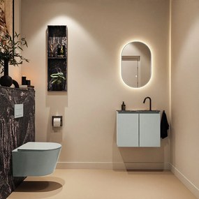 Mondiaz Ture DLux toiletmeubel 60cm greey met wastafel lava midden met kraangat