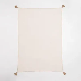 Geruite Deken Van Paraiba-katoen Gardenia Wit - Beige – Linnen - Sklum