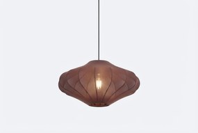 Japandi Hanglamp Bruin Met Stoffen Kap - Plu Taupe