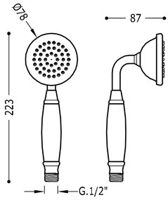 Tres Clasic antikalk handdouche verouderd messing