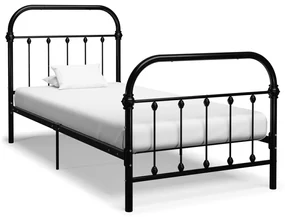 vidaXL Bedframe metaal zwart 100x200 cm