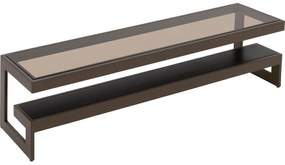 Goossens Excellent Salontafel Lux vierkant, glas zwart, elegant chic, 160 x 43 x 35 cm