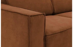 Goossens Hoekbank Hercules bruin, microvezel, 2,5-zits, modern design met ligelement rechts