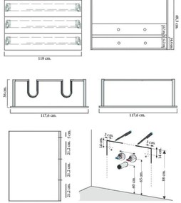 Sanicare Q1 badkamermeubel met 3 laden 120 cm hoogglans wit