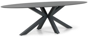 Dining Tuintafel ovaal 280 x 118 cm Aluminium/HPL Grijs Santika Ellisse