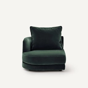 Halve bank links, afgerond, modulair, van fluweel, TIBERIO