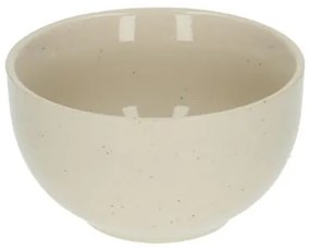 Kom, steengoed, beige, spikkel,Ø 10 cm