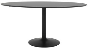 Tenzo Taco Zwarte Ovale Eettafel Trompetvoet - 160 X 110cm.