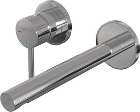 Brauer Stripe inbouw wastafelkraan ColdStart met rechte uitloop en rozetten model A2 chroom