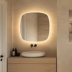 Hipp Design 19000 deens ovale spiegel 80x80cm met LED verlichting en verwarming
