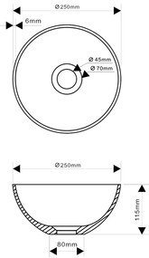 Differnz Solid ruz waskom 25x11.5cm wit