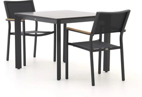 Diningset Bellagio  | 4 personen sintered stone | Tuinset stapelbaar | 3-delig | Kees Smit Tuinmeubelen