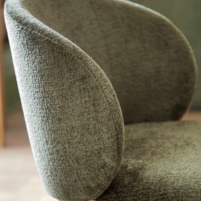 Kave Home Minna Velvet Stoel Met Ronde Rug Groen