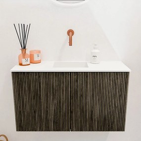 Mondiaz Joya 70cm toiletmeubel shadow met wastafel faye midden zonder kraangat talc