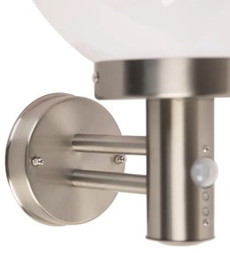 Buitenwandlamp staal RVS IP44 met bewegingsmelder - Sfera