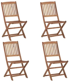 vidaXL Tuinstoelen 4 st inklapbaar met kussens massief acaciahout