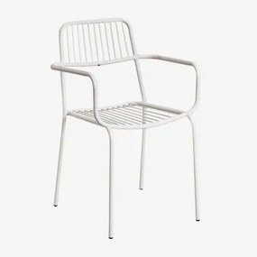 Set Van 2 Elton Stapelbare Tuinstoelen Met Armleuningen Gardenia Wit - Sklum