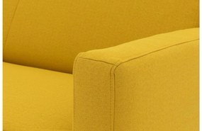 Goossens Zitmeubel Key West geel, stof, 3-zits, modern design met ligelement links
