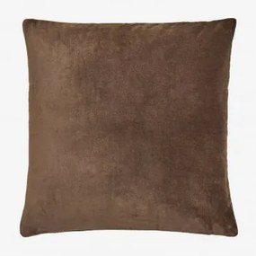 Vierkant Kussen 40x40 Cm Van Katoen Enid Bruin – Koffie - Sklum
