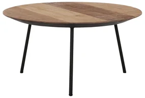 Salontafel Rond Verjongde Rand Teak - 60 X 60cm.