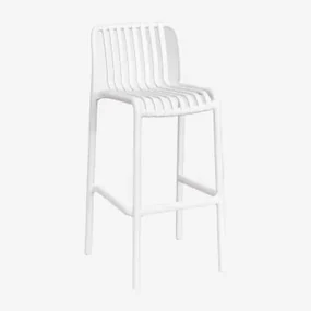 Set Van 4 Stapelbare Hoge Krukken Van Wendell-polypropyleen Gardenia Wit & ↑75 Cm - Sklum