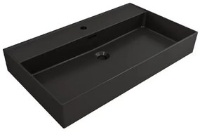 Plieger Kansas badmeubel 80cm met zwarte wastafel en kraangat warm eiken