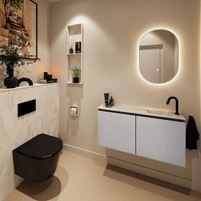 Mondiaz Ture DLux toiletmeubel 100cm plata met wastafel ostra rechts met kraangat