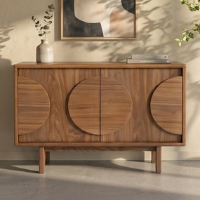 Zuiver Groove Design Dressoir Walnoot 2 Deurs 82 Cm - 82x40x58cm.