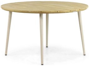 Dining Tuintafel rond ø 130 cm Aluminium/teak Taupe Montana