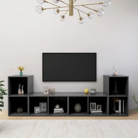 vidaXL Tv-meubelen 4 st 72x35x36,5 cm spaanplaat grijs