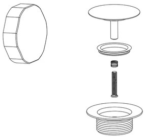 Mueller knop/plug badoverloopcombinatie glans wit