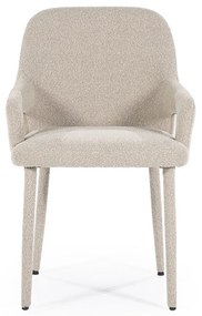 By-Boo Fika Scandinavische Eetkamerstoel Met Armleuning Taupe