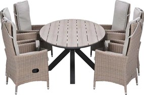 Garden Impressions Collin tuinset 7-delig - Tulli tuintafel 220x115xH75 cm - light teak vironwood