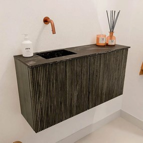 Mondiaz Joya DLux 80cm toiletmeubel shadow met wastafel faye links zonder kraangat lava