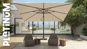 Platinum Challenger zweefparasol 3.5x3.5m T1 premium  (excl. voet) faded black