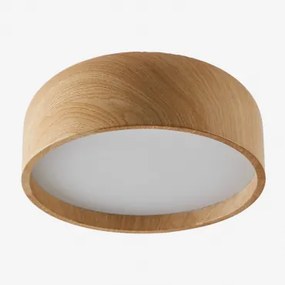 Plafondlamp In Ijzer Glatzer Bruin – Natuurlijk Hout - Sklum