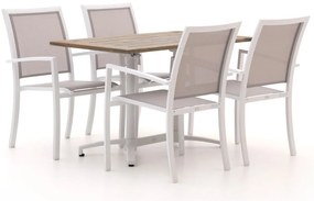 + 10% kassakorting | Diningset Bellagio | 4 personen kunststof | Tuinset stapelbaar | 5-delig | Kees Smit Tuinmeubelen
