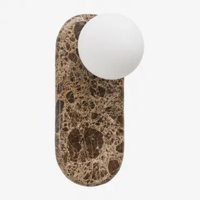 Hailey Marmeren Wandlamp Met Glazen Bol Bruin Marmer - Sklum