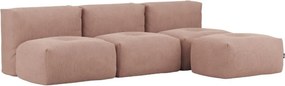 Soft Zitzak Indoor 3 Seater Open + Pouf - Corduroy Rose