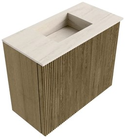 Mondiaz Joya DLux 50cm toiletmeubel dusk met wastafel faye midden zonder kraangat meli