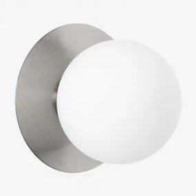 Anine Wandlamp Van Ijzer En Glas Grijs – Chroom & Ø15 Cm - Sklum