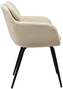 GEORGIA Creme (stof Monza 90) - MODERNE GESTOFFEERDE DRAAISTOEL VOOR WOONKAMER/EETKAMER/LOFT KANTOOR