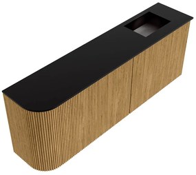 Mondiaz Joya 110cm toiletmeubel ronding links oak met wastafel faye rechts zonder kraangat urban