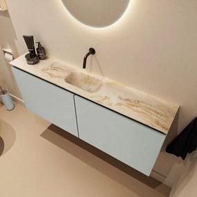 Mondiaz Ture DLux toiletmeubel 120cm greey met wastafel frappe midden zonder kraangat