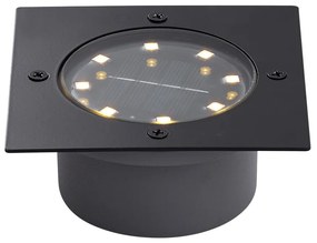 Buitenlamp Set van 6 grondspots zwart vierkant incl. LED IP65 solar - Terry Modern IP65 Buitenverlichting
