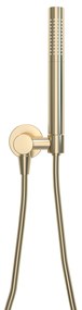 Mueller Gold staafhanddoucheset met wandaansluitbocht messing geborsteld