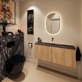 Mondiaz Ture DLux toiletmeubel 120cm washed oak met wastafel lava midden zonder kraangat