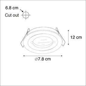 Buitenlamp Set van 6 Moderne inbouwspot staal rond IP44 - Xena GU10 IP44 Buitenverlichting Lamp